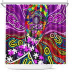 Autism Awareness Australia Fremantle Freo Shower Curtain Aboriginal Indigenous Art