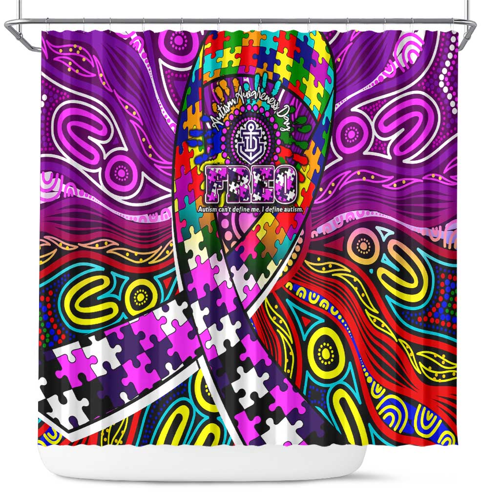 Autism Awareness Australia Fremantle Freo Shower Curtain Aboriginal Indigenous Art