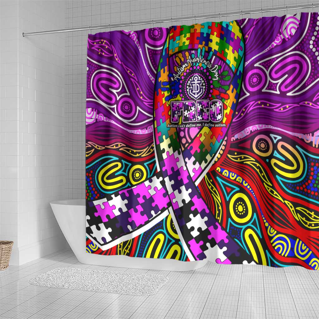 Autism Awareness Australia Fremantle Freo Shower Curtain Aboriginal Indigenous Art