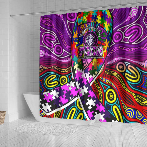 Autism Awareness Australia Fremantle Freo Shower Curtain Aboriginal Indigenous Art