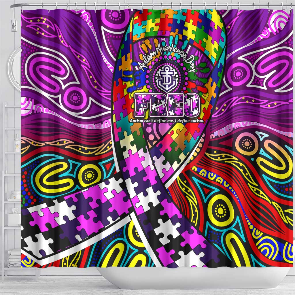 Autism Awareness Australia Fremantle Freo Shower Curtain Aboriginal Indigenous Art