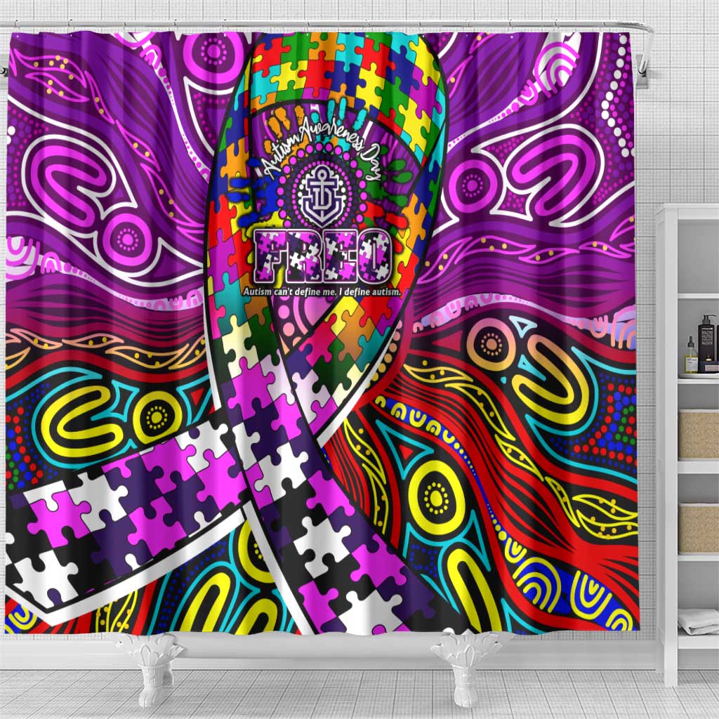 Autism Awareness Australia Fremantle Freo Shower Curtain Aboriginal Indigenous Art