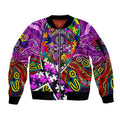 Autism Awareness Australia Fremantle Freo Sleeve Zip Bomber Jacket Aboriginal Indigenous Art