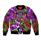 Autism Awareness Australia Fremantle Freo Sleeve Zip Bomber Jacket Aboriginal Indigenous Art