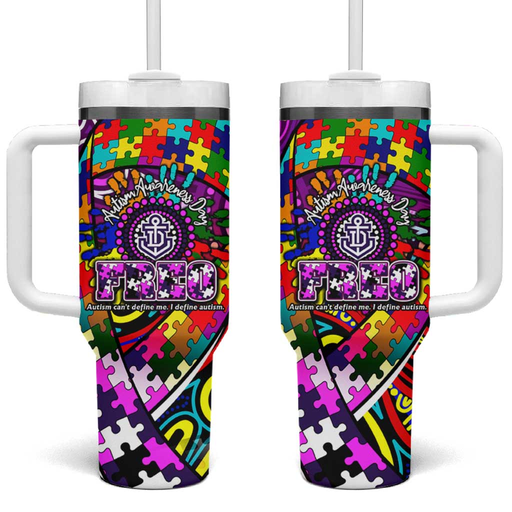 Autism Awareness Australia Fremantle Freo Tumbler With Handle Aboriginal Indigenous Art