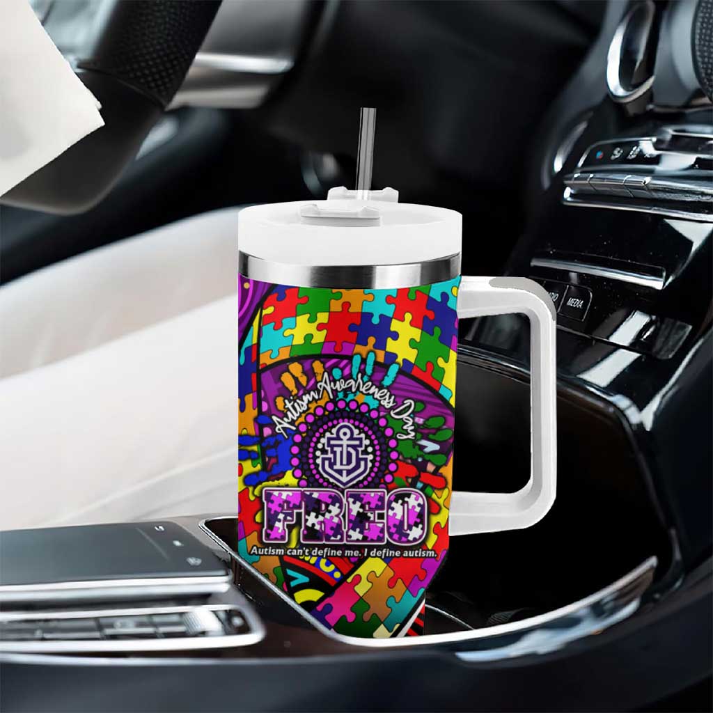 Autism Awareness Australia Fremantle Freo Tumbler With Handle Aboriginal Indigenous Art
