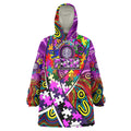 Autism Awareness Australia Fremantle Freo Wearable Blanket Hoodie Aboriginal Indigenous Art