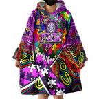 Autism Awareness Australia Fremantle Freo Wearable Blanket Hoodie Aboriginal Indigenous Art