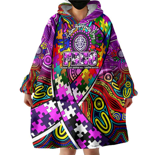 Autism Awareness Australia Fremantle Freo Wearable Blanket Hoodie Aboriginal Indigenous Art