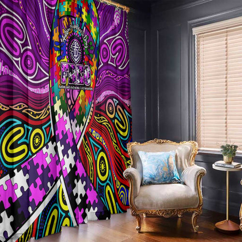 Autism Awareness Australia Fremantle Freo Window Curtain Aboriginal Indigenous Art
