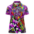 Autism Awareness Australia Fremantle Freo Women Polo Shirt Aboriginal Indigenous Art