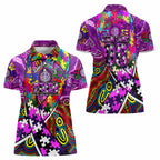Autism Awareness Australia Fremantle Freo Women Polo Shirt Aboriginal Indigenous Art