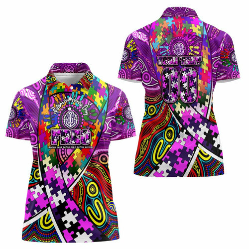 Autism Awareness Australia Fremantle Freo Women Polo Shirt Aboriginal Indigenous Art