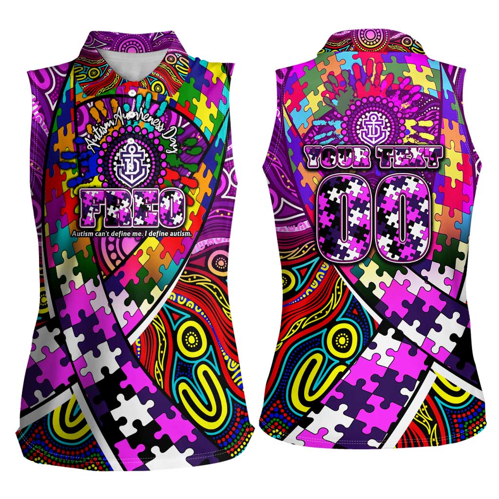 Autism Awareness Australia Fremantle Freo Women Sleeveless Polo Shirt Aboriginal Indigenous Art