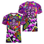 Autism Awareness Australia Fremantle Freo Women V-Neck T-Shirt Aboriginal Indigenous Art