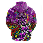 Autism Awareness Australia Fremantle Freo Zip Hoodie Aboriginal Indigenous Art