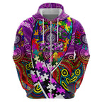 Autism Awareness Australia Fremantle Freo Zip Hoodie Aboriginal Indigenous Art
