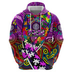 Autism Awareness Australia Fremantle Freo Zip Hoodie Aboriginal Indigenous Art