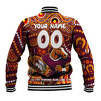 Custom Australia NAIDOC Week 2024 Baseball Jacket Brisbane Broncos Mascot Keep The Fire Burning