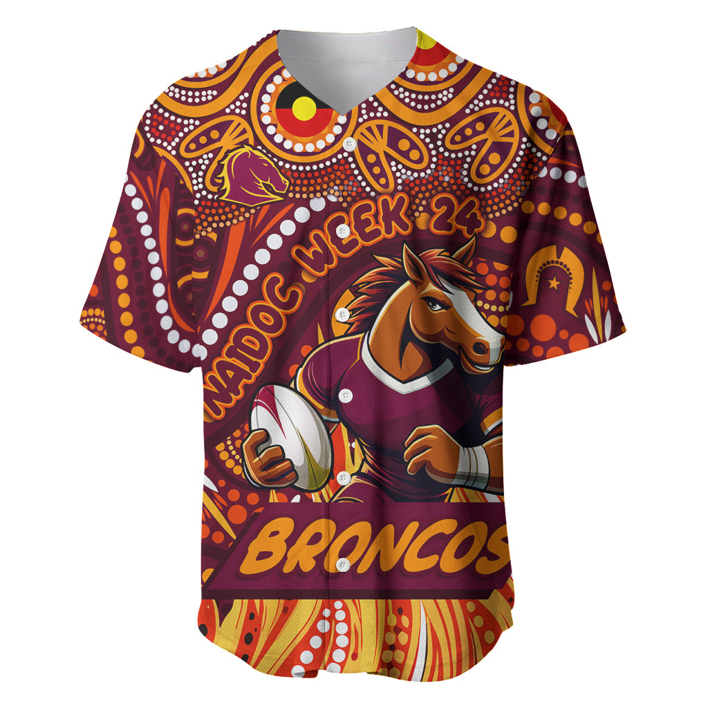 Custom Australia NAIDOC Week 2024 Baseball Jersey Brisbane Broncos Mascot Keep The Fire Burning