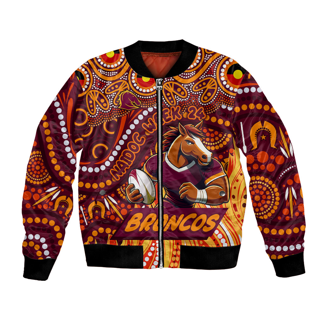 Custom Australia NAIDOC Week 2024 Bomber Jacket Brisbane Broncos Mascot Keep The Fire Burning