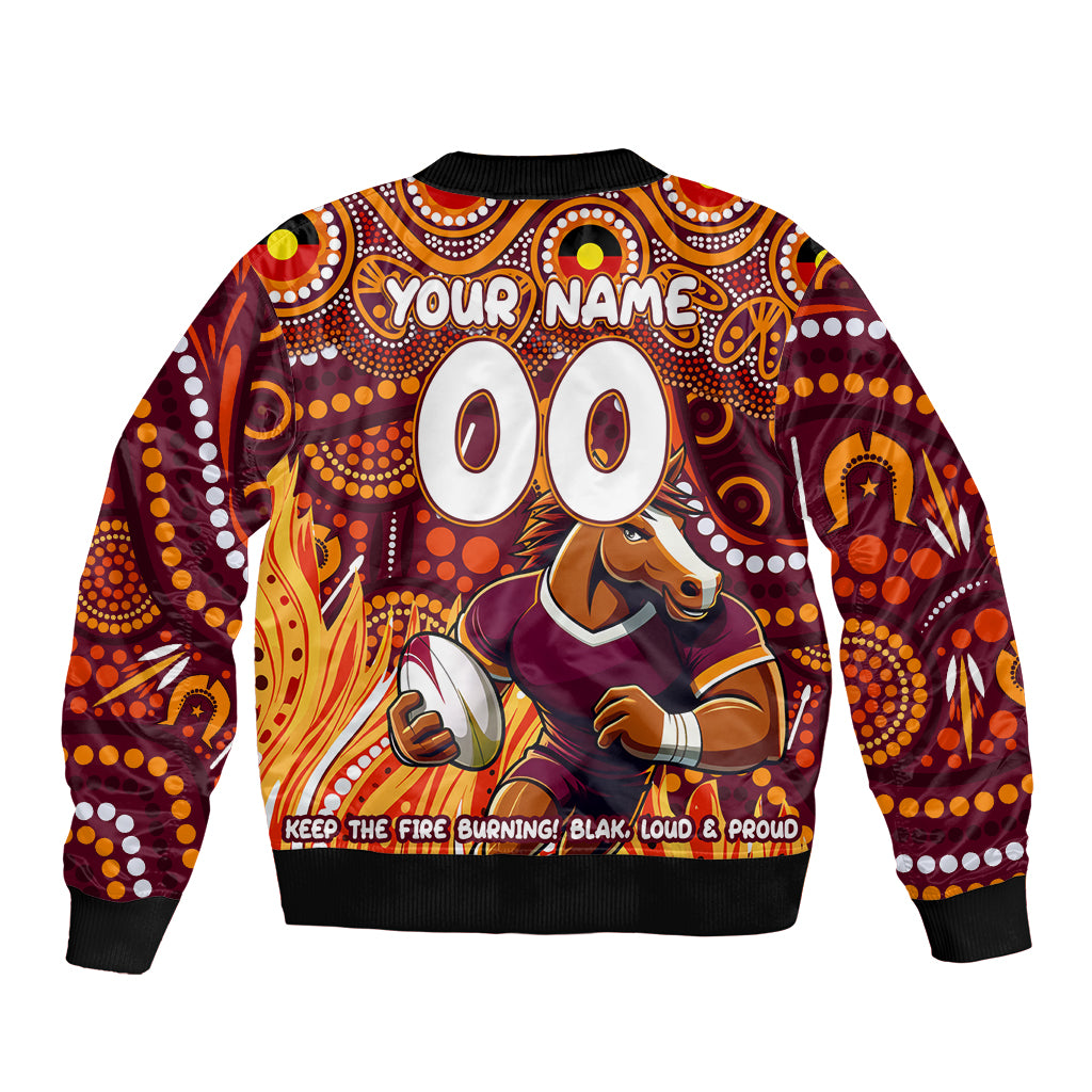 Custom Australia NAIDOC Week 2024 Bomber Jacket Brisbane Broncos Mascot Keep The Fire Burning