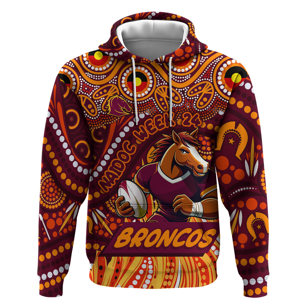 Custom Australia NAIDOC Week 2024 Hoodie Brisbane Broncos Mascot Keep The Fire Burning