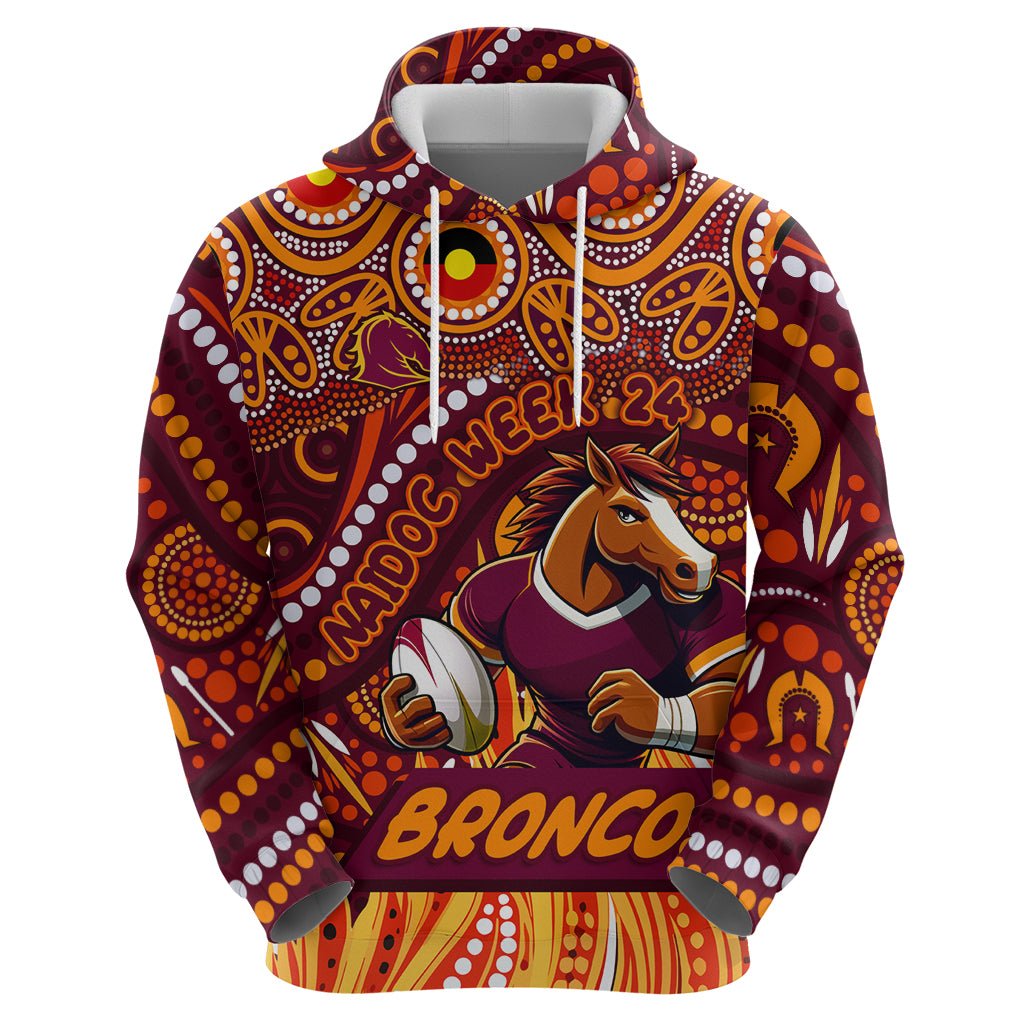 Custom Australia NAIDOC Week 2024 Hoodie Brisbane Broncos Mascot Keep The Fire Burning