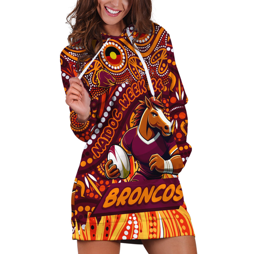 Custom Australia NAIDOC Week 2024 Hoodie Dress Brisbane Broncos Mascot Keep The Fire Burning