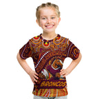 Custom Australia NAIDOC Week 2024 Kid T Shirt Brisbane Broncos Mascot Keep The Fire Burning