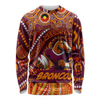 Custom Australia NAIDOC Week 2024 Long Sleeve Shirt Brisbane Broncos Mascot Keep The Fire Burning