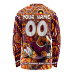 Custom Australia NAIDOC Week 2024 Long Sleeve Shirt Brisbane Broncos Mascot Keep The Fire Burning