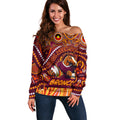 Custom Australia NAIDOC Week 2024 Off Shoulder Sweater Brisbane Broncos Mascot Keep The Fire Burning