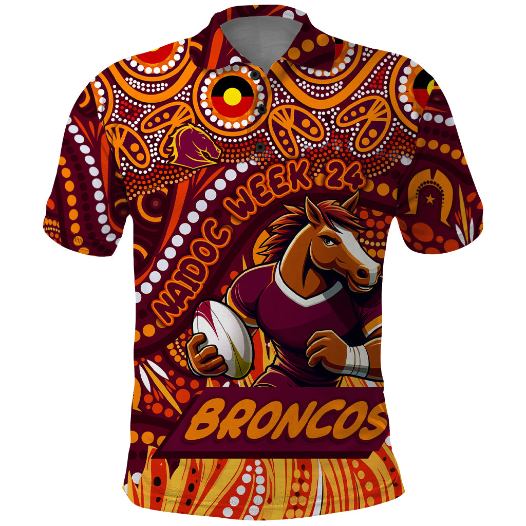 Custom Australia NAIDOC Week 2024 Polo Shirt Brisbane Broncos Mascot Keep The Fire Burning