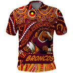 Custom Australia NAIDOC Week 2024 Polo Shirt Brisbane Broncos Mascot Keep The Fire Burning
