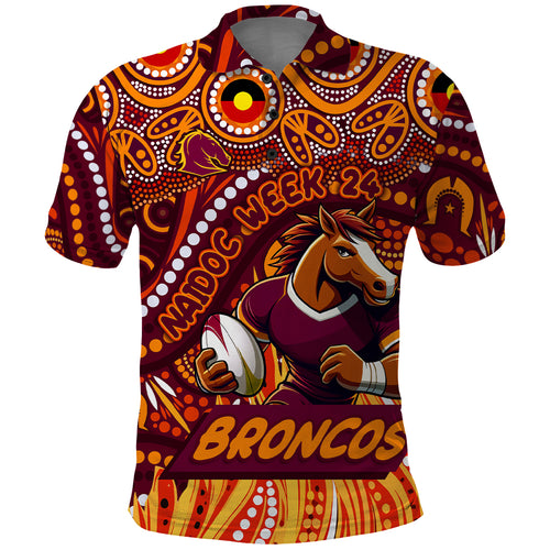 Custom Australia NAIDOC Week 2024 Polo Shirt Brisbane Broncos Mascot Keep The Fire Burning