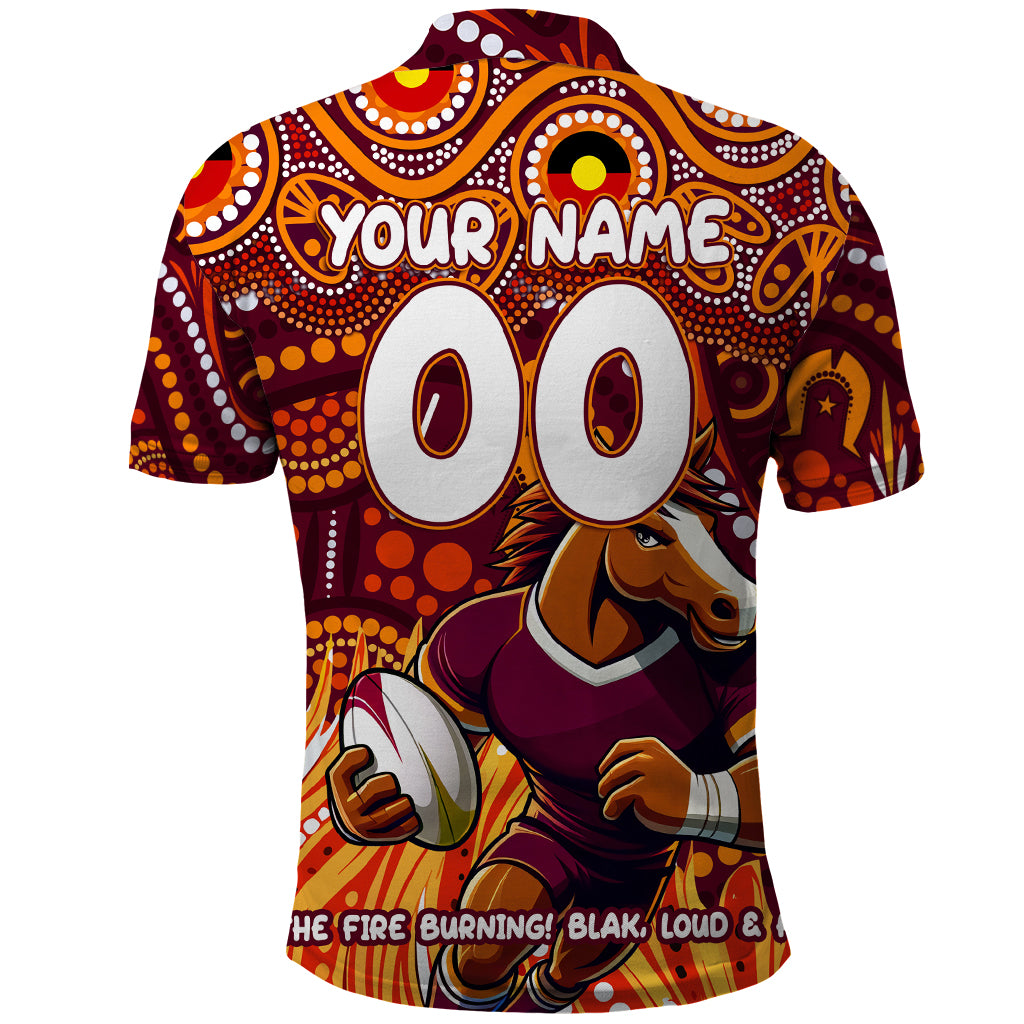 Custom Australia NAIDOC Week 2024 Polo Shirt Brisbane Broncos Mascot Keep The Fire Burning
