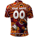 Custom Australia NAIDOC Week 2024 Polo Shirt Brisbane Broncos Mascot Keep The Fire Burning