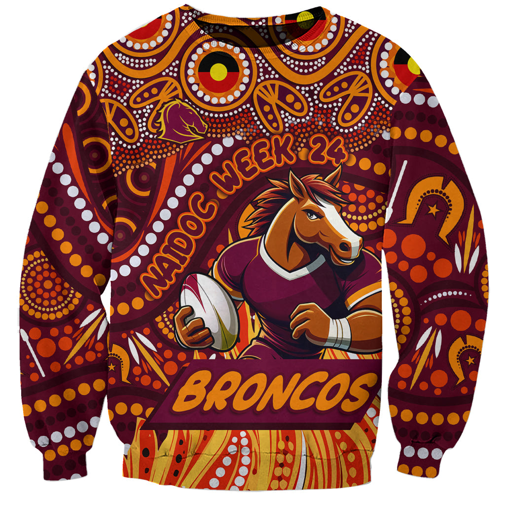 Custom Australia NAIDOC Week 2024 Sweatshirt Brisbane Broncos Mascot Keep The Fire Burning