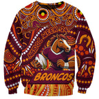 Custom Australia NAIDOC Week 2024 Sweatshirt Brisbane Broncos Mascot Keep The Fire Burning