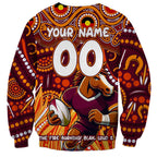Custom Australia NAIDOC Week 2024 Sweatshirt Brisbane Broncos Mascot Keep The Fire Burning