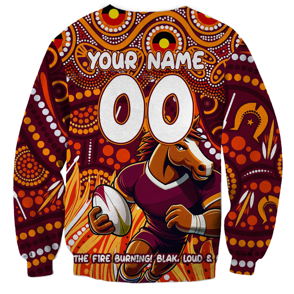 Custom Australia NAIDOC Week 2024 Sweatshirt Brisbane Broncos Mascot Keep The Fire Burning
