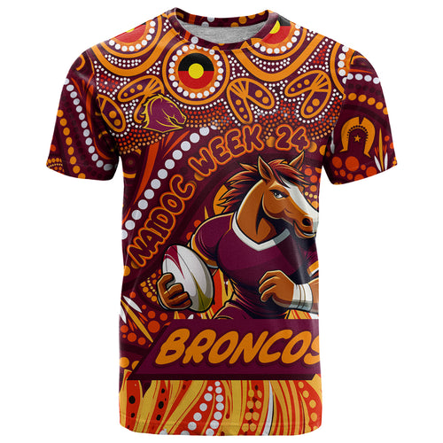 Custom Australia NAIDOC Week 2024 T Shirt Brisbane Broncos Mascot Keep The Fire Burning