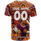 Custom Australia NAIDOC Week 2024 T Shirt Brisbane Broncos Mascot Keep The Fire Burning