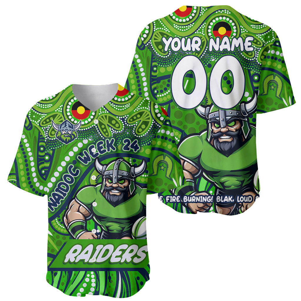 Custom Australia NAIDOC Week 2024 Baseball Jersey Canberra Raiders Mascot Keep The Fire Burning
