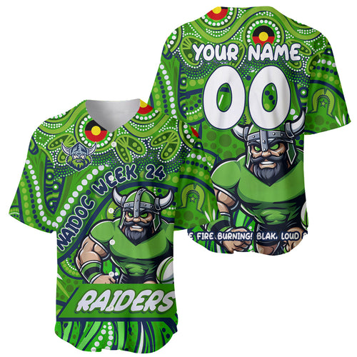 Custom Australia NAIDOC Week 2024 Baseball Jersey Canberra Raiders Mascot Keep The Fire Burning