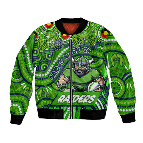 Custom Australia NAIDOC Week 2024 Bomber Jacket Canberra Raiders Mascot Keep The Fire Burning