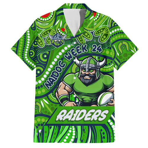 Custom Australia NAIDOC Week 2024 Hawaiian Shirt Canberra Raiders Mascot Keep The Fire Burning
