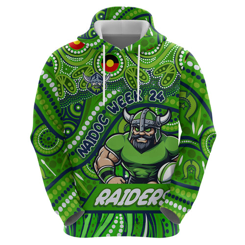 Custom Australia NAIDOC Week 2024 Hoodie Canberra Raiders Mascot Keep The Fire Burning