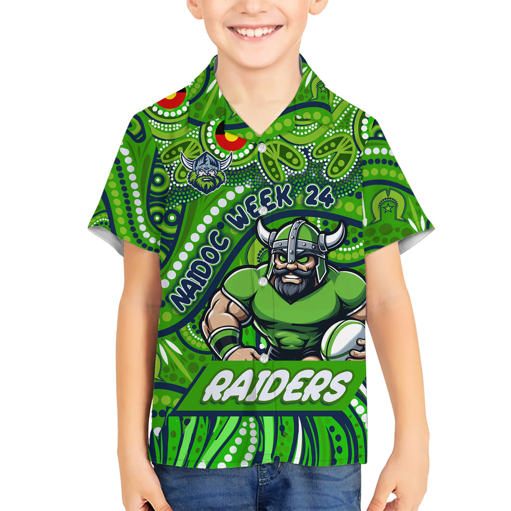 Custom Australia NAIDOC Week 2024 Kid Hawaiian Shirt Canberra Raiders Mascot Keep The Fire Burning